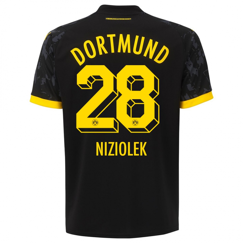 Mænd Alex Niziolek #28 Sort Udebane Spillertrøjer 2023/24 Trøje T-Shirt