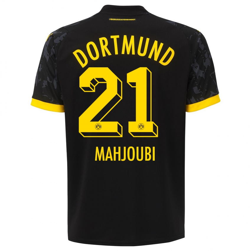 Mænd Anas Mahjoubi #21 Sort Udebane Spillertrøjer 2023/24 Trøje T-Shirt