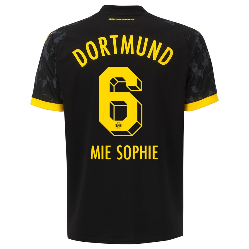 Mænd Sando Mie Sophie #6 Sort Udebane Spillertrøjer 2023/24 Trøje T-Shirt