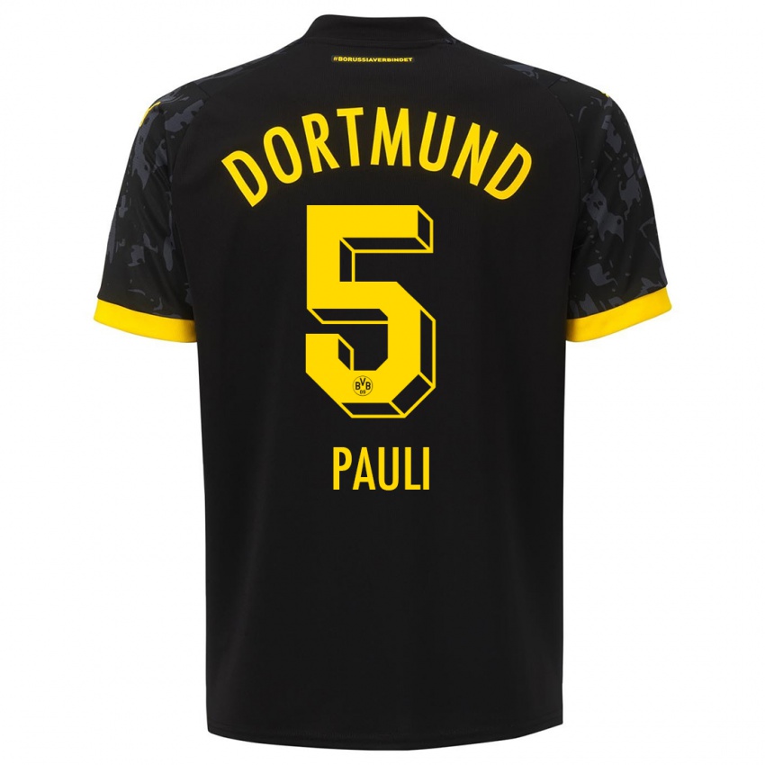 Mænd Julian Pauli #5 Sort Udebane Spillertrøjer 2023/24 Trøje T-Shirt