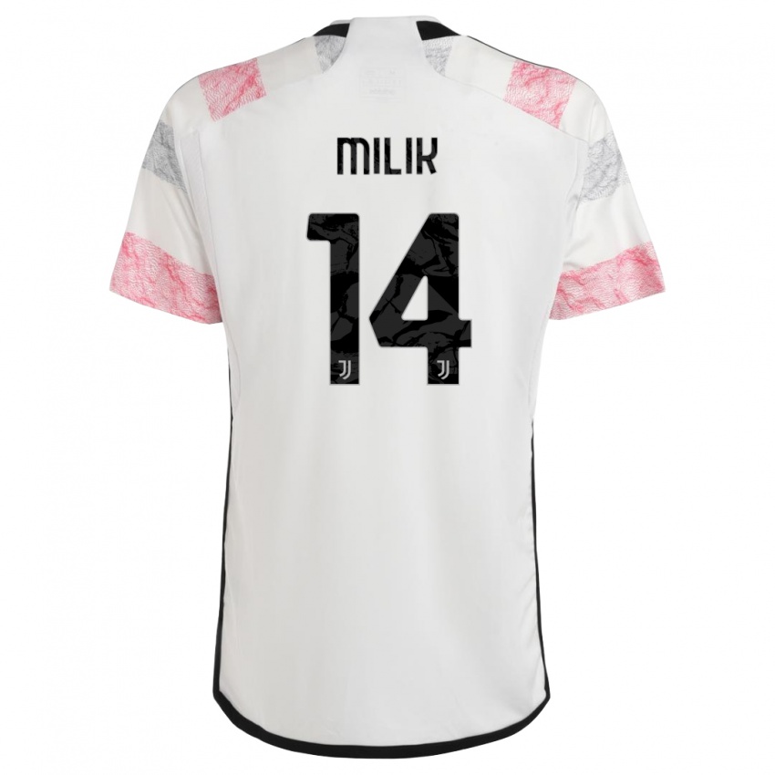 Mænd Arkadiusz Milik #14 Hvid Pink Udebane Spillertrøjer 2023/24 Trøje T-Shirt