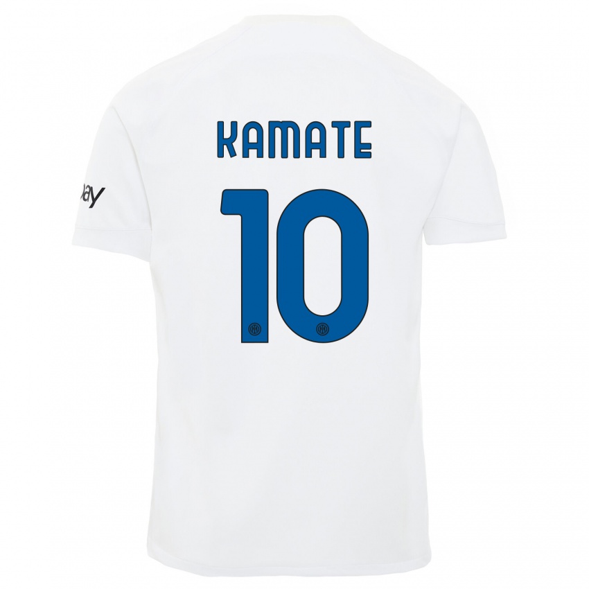 Mænd Issiaka Kamate #10 Hvid Udebane Spillertrøjer 2023/24 Trøje T-Shirt