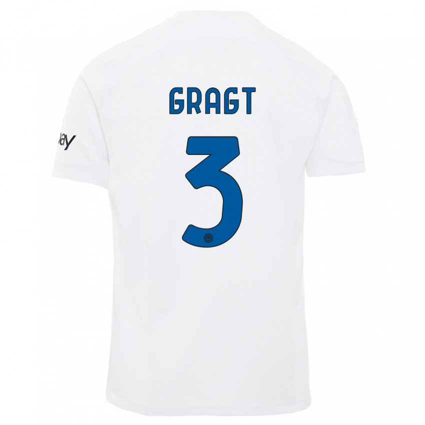 Mænd Stefanie Van Der Gragt #3 Hvid Udebane Spillertrøjer 2023/24 Trøje T-Shirt