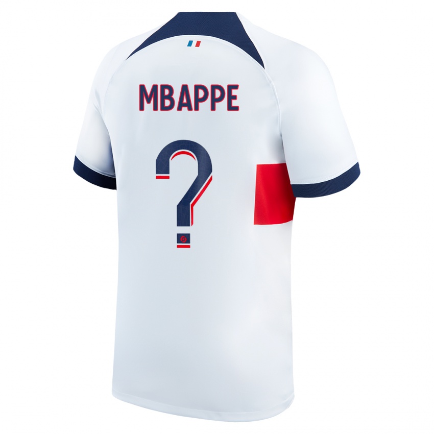 Mænd Ethan Mbappe #0 Hvid Udebane Spillertrøjer 2023/24 Trøje T-Shirt