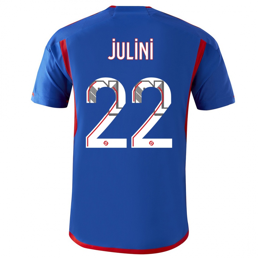 Mænd Sally Julini #22 Blå Rød Udebane Spillertrøjer 2023/24 Trøje T-Shirt