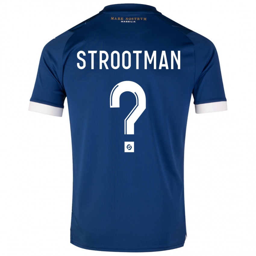 Mænd Kevin Strootman #0 Mørkeblå Udebane Spillertrøjer 2023/24 Trøje T-Shirt