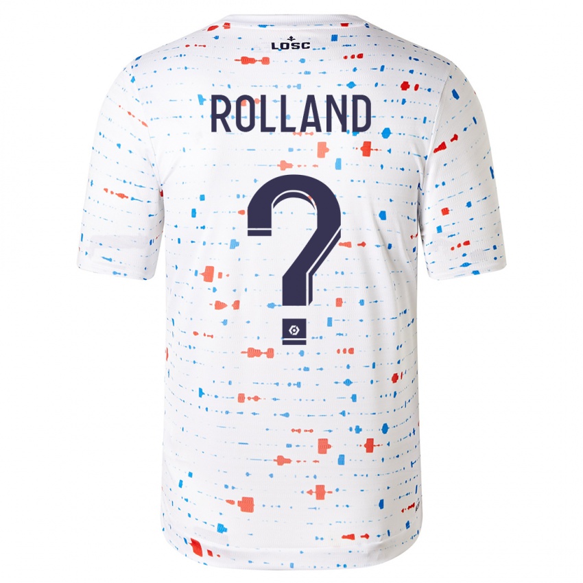 Mænd Baptiste Rolland #0 Hvid Udebane Spillertrøjer 2023/24 Trøje T-Shirt