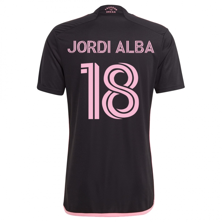 Mænd Jordi Alba #18 Sort Udebane Spillertrøjer 2023/24 Trøje T-Shirt