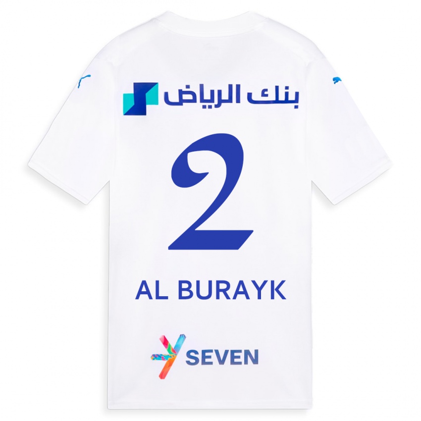 Mænd Mohammed Al-Burayk #2 Hvid Udebane Spillertrøjer 2023/24 Trøje T-Shirt