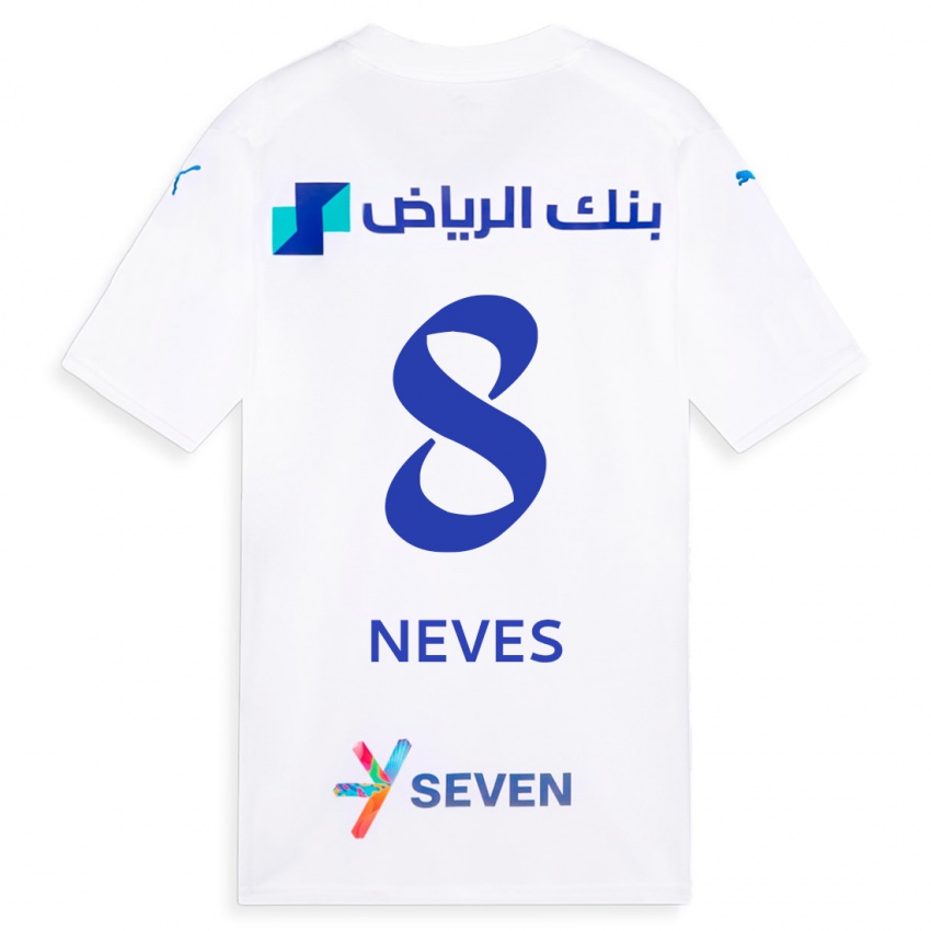 Mænd Rúben Neves #8 Hvid Udebane Spillertrøjer 2023/24 Trøje T-Shirt