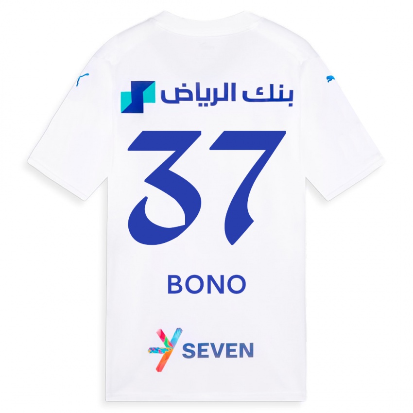 Mænd Bono #37 Hvid Udebane Spillertrøjer 2023/24 Trøje T-Shirt