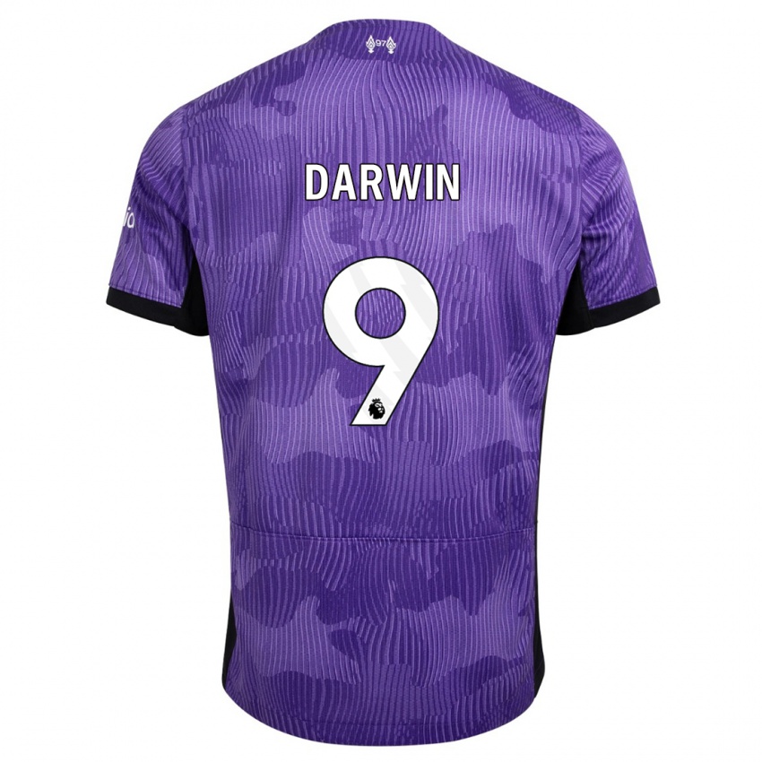 Mænd Darwin Nunez #9 Lilla Tredje Sæt Spillertrøjer 2023/24 Trøje T-Shirt