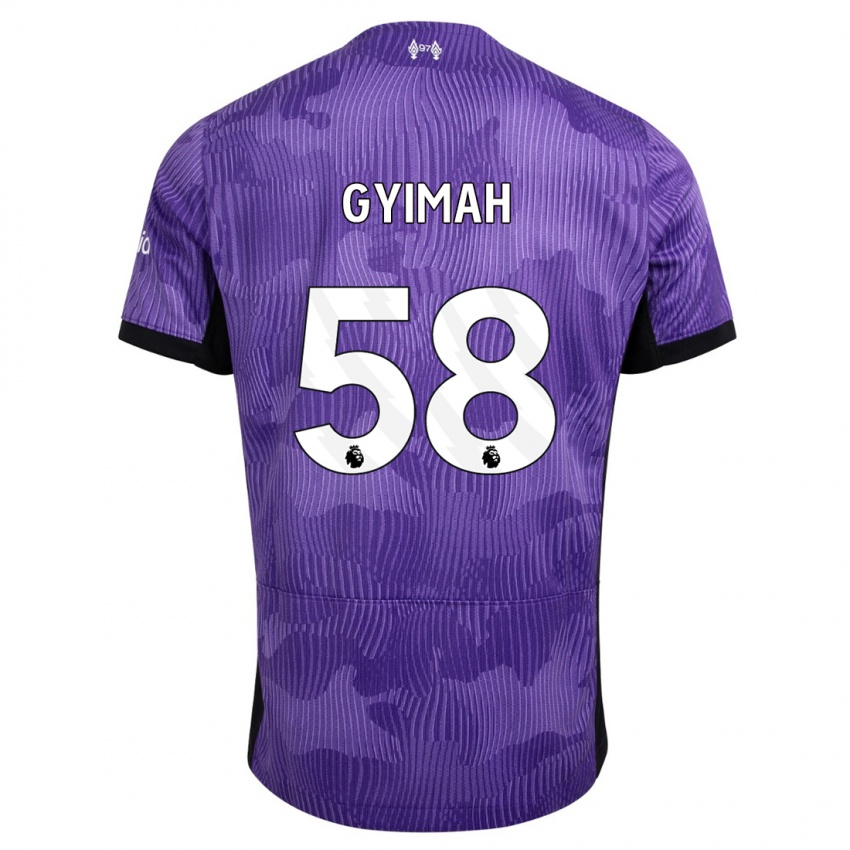 Mænd Francis Gyimah #58 Lilla Tredje Sæt Spillertrøjer 2023/24 Trøje T-Shirt