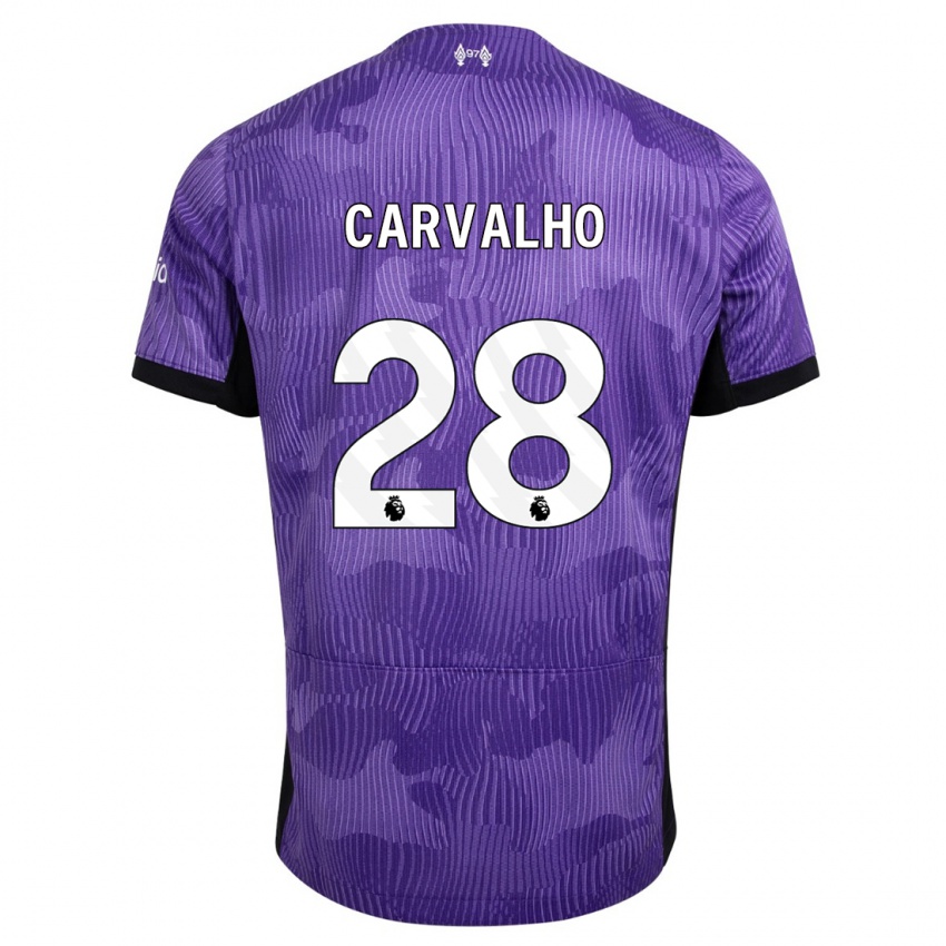 Mænd Fabio Carvalho #28 Lilla Tredje Sæt Spillertrøjer 2023/24 Trøje T-Shirt