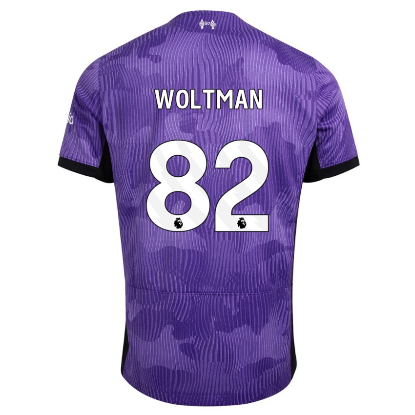 Mænd Max Woltman #82 Lilla Tredje Sæt Spillertrøjer 2023/24 Trøje T-Shirt