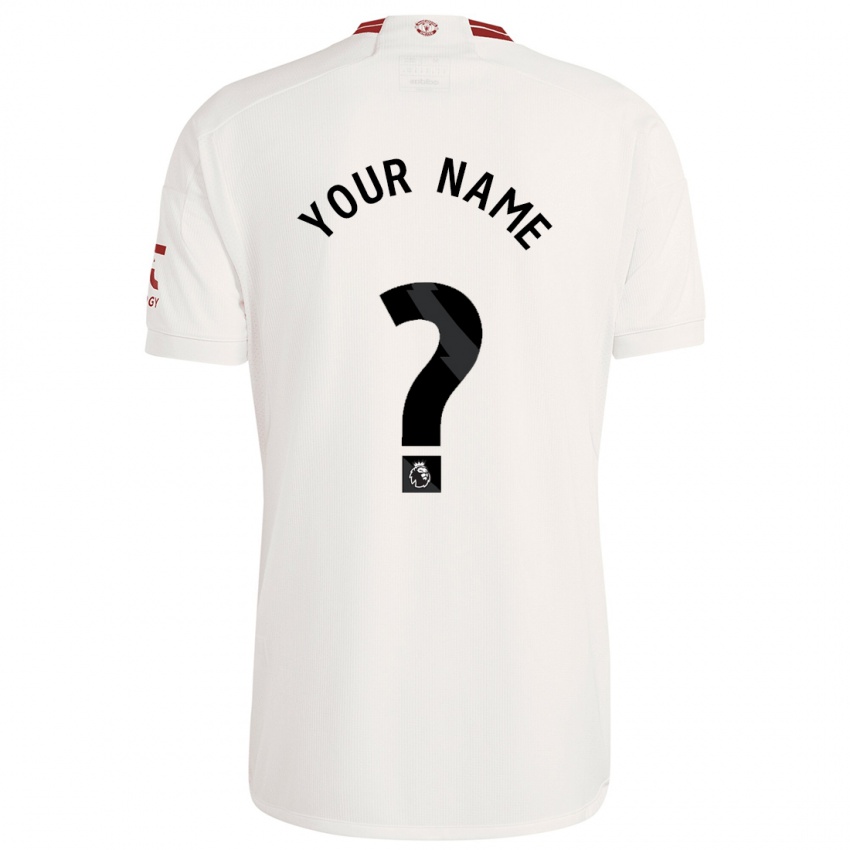 Mænd Dit Navn #0 Hvid Tredje Sæt Spillertrøjer 2023/24 Trøje T-Shirt