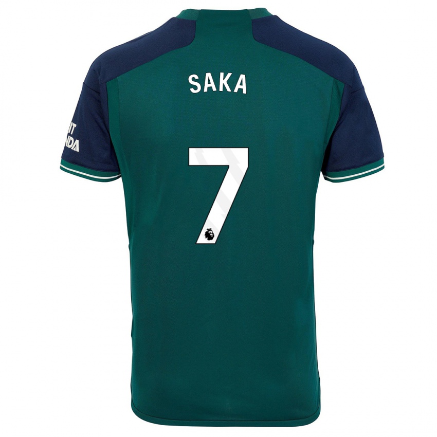 Mænd Bukayo Saka #7 Grøn Tredje Sæt Spillertrøjer 2023/24 Trøje T-Shirt