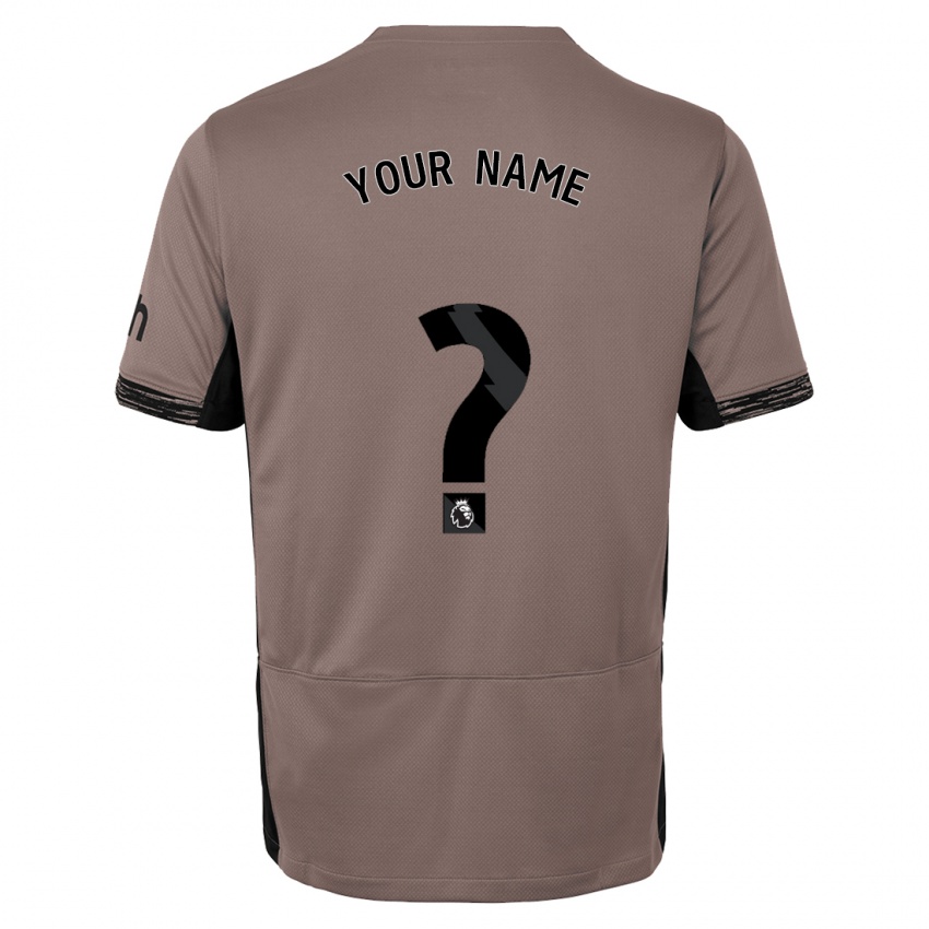 Mænd Dit Navn #0 Mørk Beige Tredje Sæt Spillertrøjer 2023/24 Trøje T-Shirt