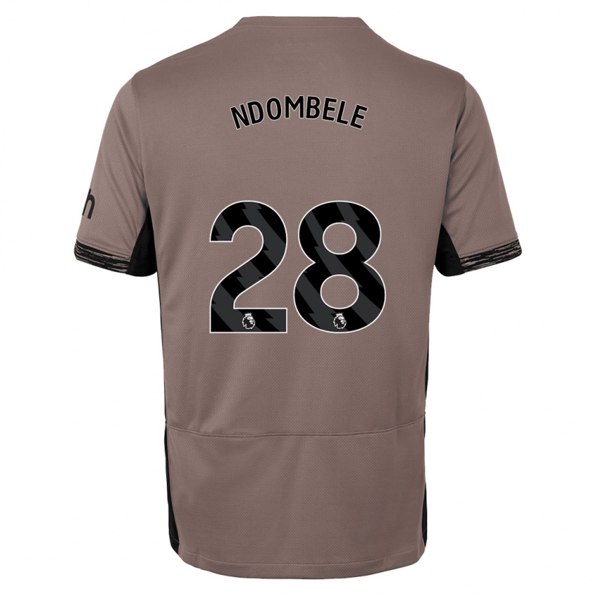 Mænd Tanguy Ndombele #28 Mørk Beige Tredje Sæt Spillertrøjer 2023/24 Trøje T-Shirt