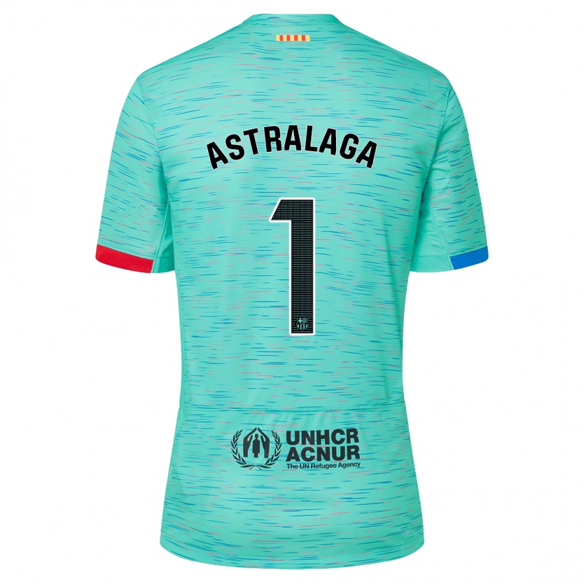 Mænd Ander Astralaga #1 Lys Aqua Tredje Sæt Spillertrøjer 2023/24 Trøje T-Shirt