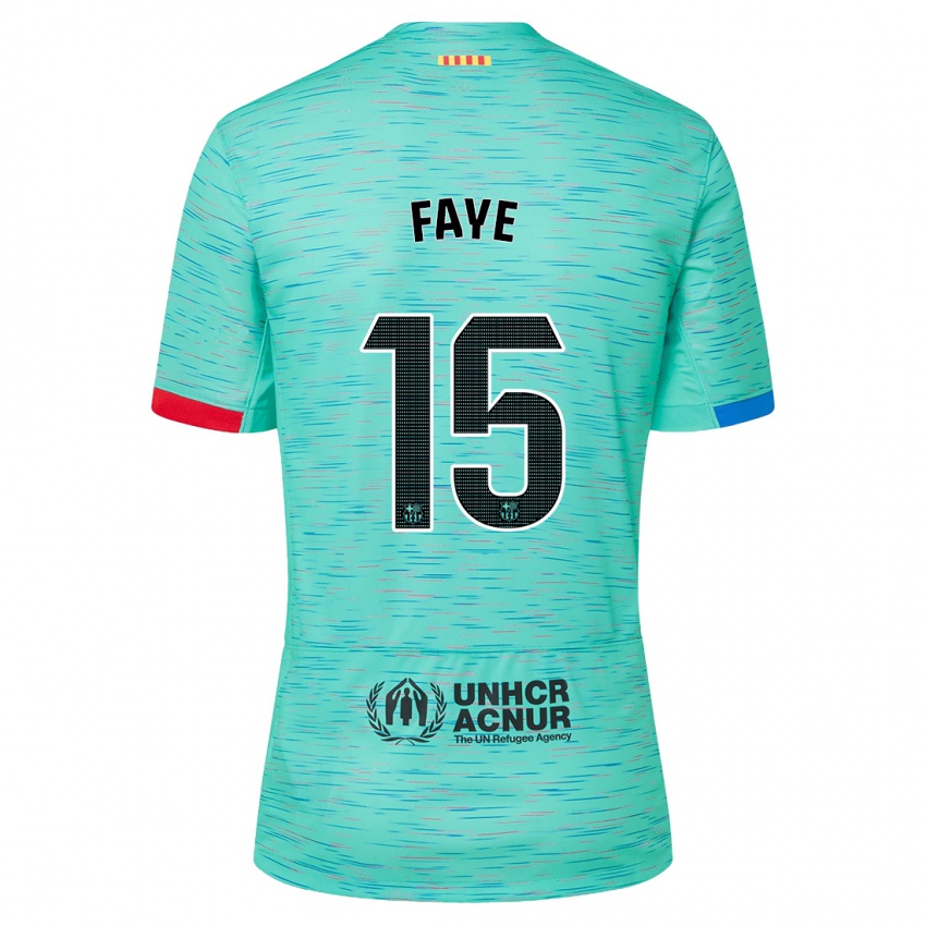 Mænd Mikayil Faye #15 Lys Aqua Tredje Sæt Spillertrøjer 2023/24 Trøje T-Shirt