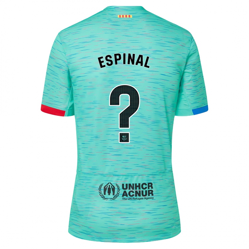 Mænd Jorge Espinal #0 Lys Aqua Tredje Sæt Spillertrøjer 2023/24 Trøje T-Shirt