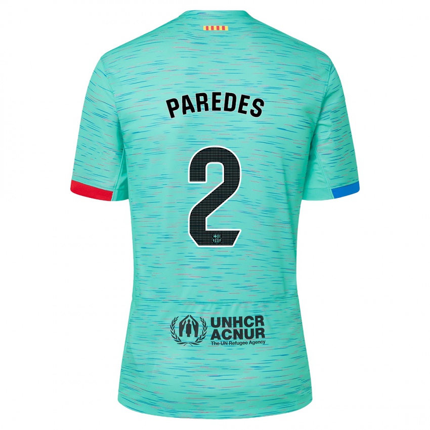Mænd Irene Paredes #2 Lys Aqua Tredje Sæt Spillertrøjer 2023/24 Trøje T-Shirt
