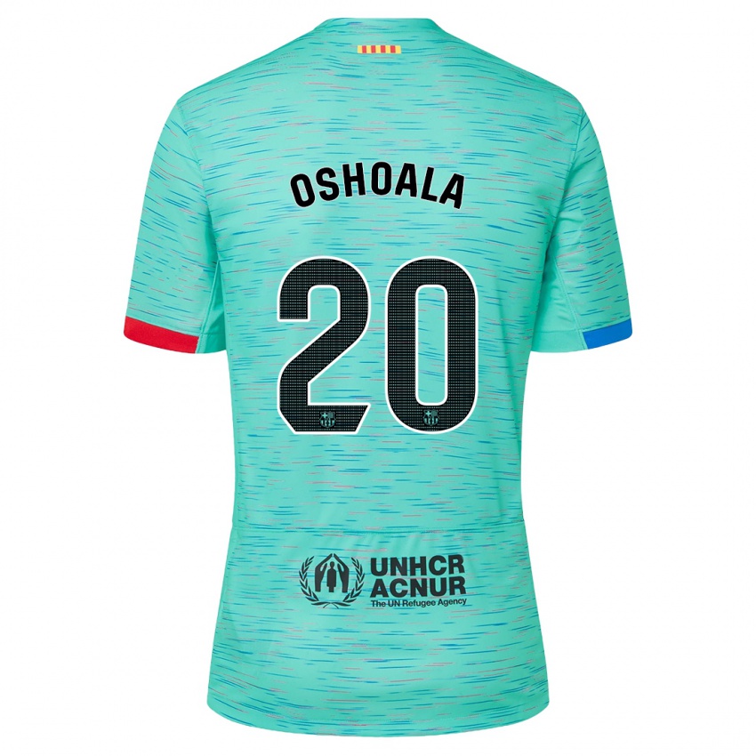 Mænd Asisat Oshoala #20 Lys Aqua Tredje Sæt Spillertrøjer 2023/24 Trøje T-Shirt