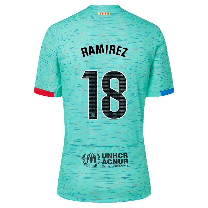 Mænd Emma Ramirez #18 Lys Aqua Tredje Sæt Spillertrøjer 2023/24 Trøje T-Shirt