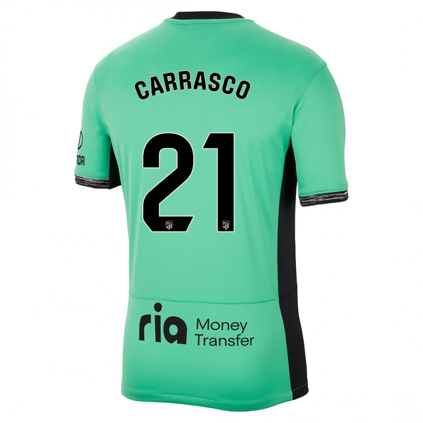 Mænd Yannick Carrasco #21 Forårsgrøn Tredje Sæt Spillertrøjer 2023/24 Trøje T-Shirt