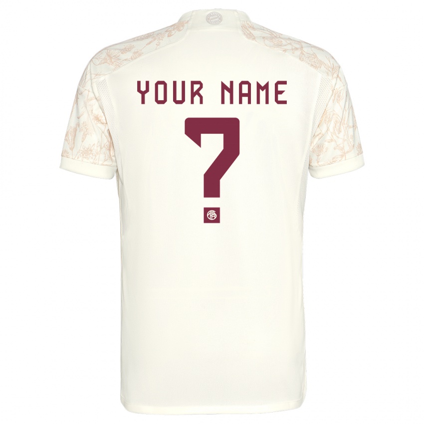 Mænd Dit Navn #0 Off White Tredje Sæt Spillertrøjer 2023/24 Trøje T-Shirt