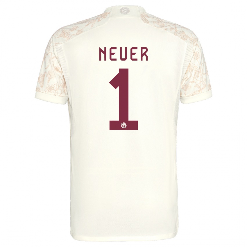 Mænd Manuel Neuer #1 Off White Tredje Sæt Spillertrøjer 2023/24 Trøje T-Shirt