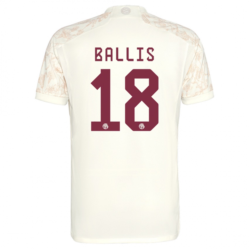 Mænd Benjamin Ballis #18 Off White Tredje Sæt Spillertrøjer 2023/24 Trøje T-Shirt