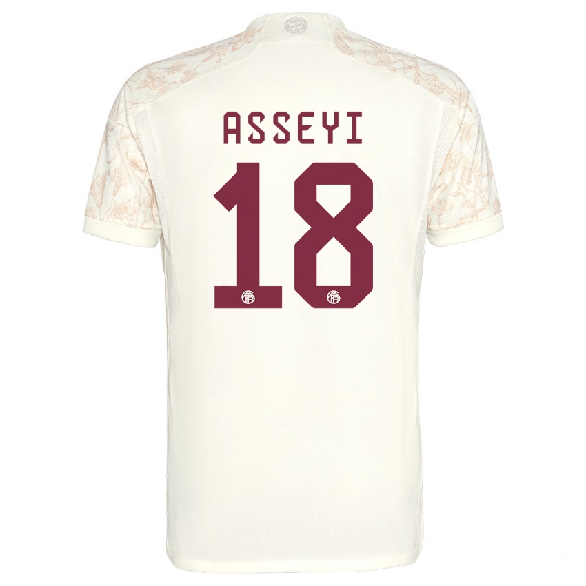 Mænd Viviane Asseyi #18 Off White Tredje Sæt Spillertrøjer 2023/24 Trøje T-Shirt