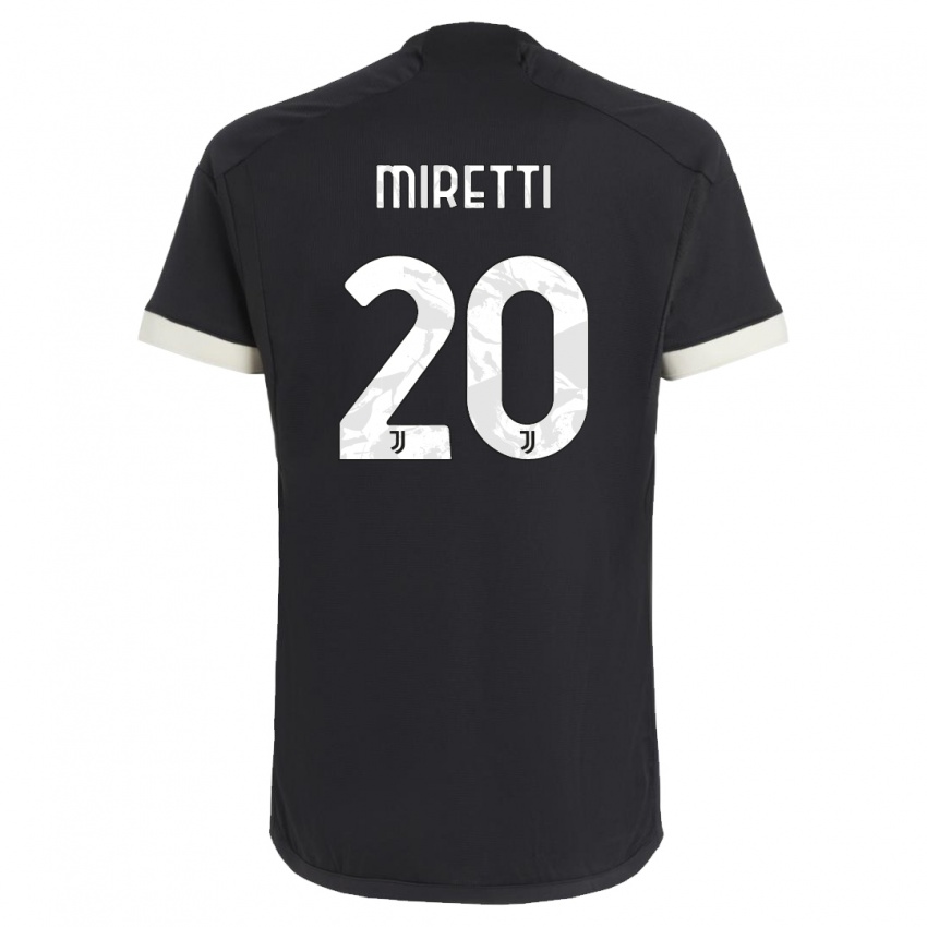 Mænd Fabio Miretti #20 Sort Tredje Sæt Spillertrøjer 2023/24 Trøje T-Shirt