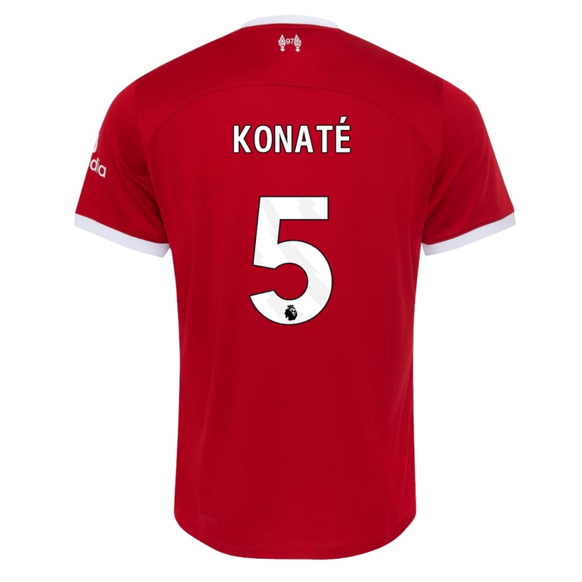 Kvinder Ibrahima Konate #5 Rød Hjemmebane Spillertrøjer 2023/24 Trøje T-Shirt