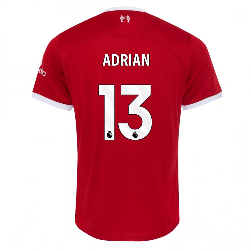 Kvinder Adrian #13 Rød Hjemmebane Spillertrøjer 2023/24 Trøje T-Shirt