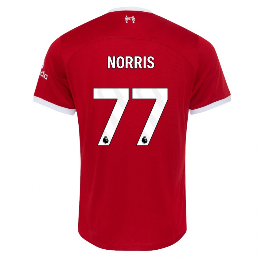 Kvinder James Norris #77 Rød Hjemmebane Spillertrøjer 2023/24 Trøje T-Shirt