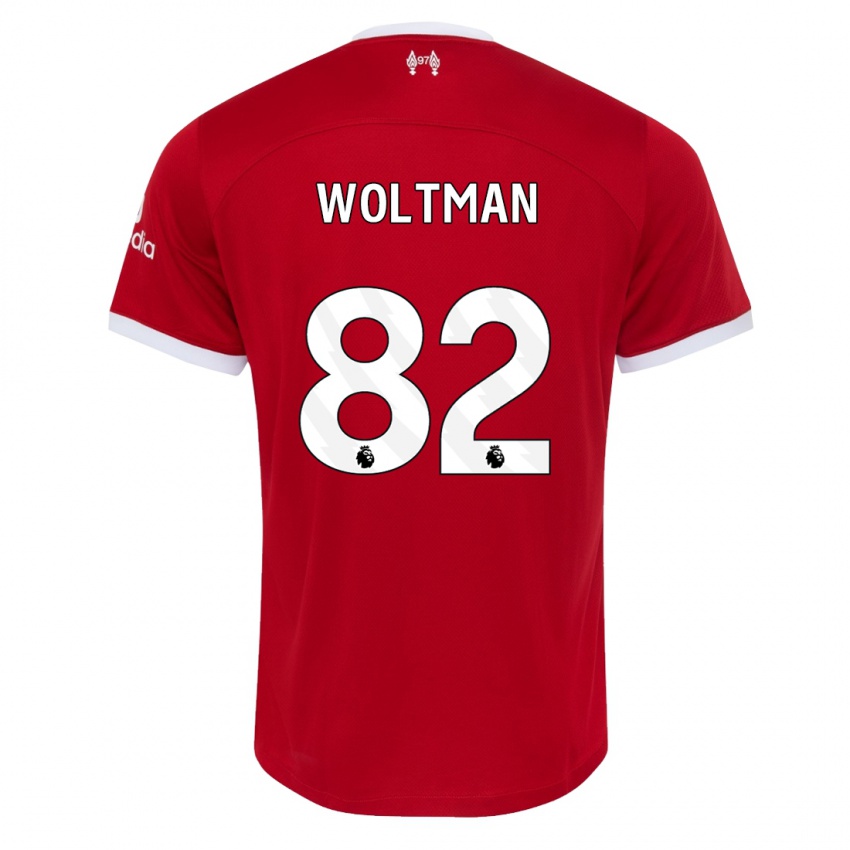 Kvinder Max Woltman #82 Rød Hjemmebane Spillertrøjer 2023/24 Trøje T-Shirt