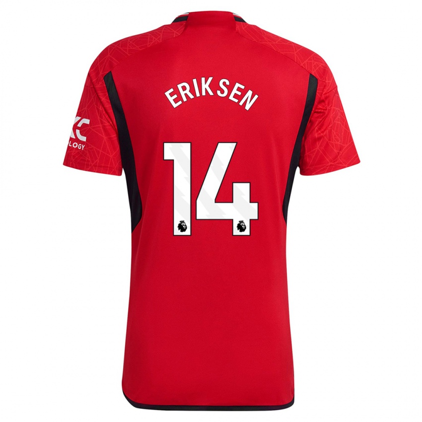 Kvinder Christian Eriksen #14 Rød Hjemmebane Spillertrøjer 2023/24 Trøje T-Shirt