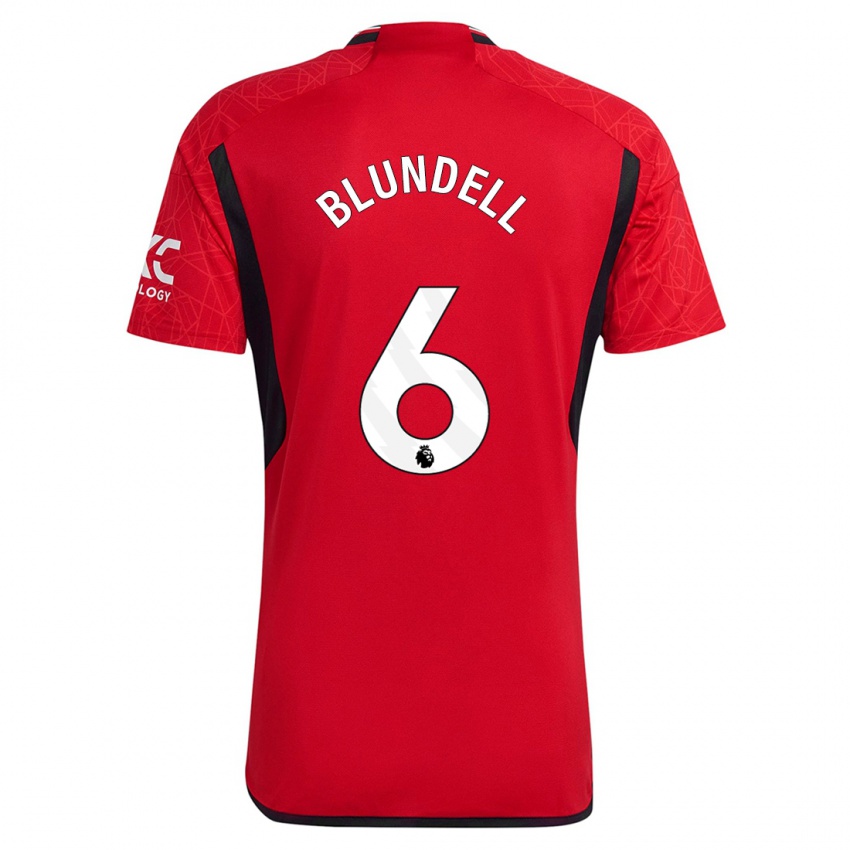 Kvinder Hannah Blundell #6 Rød Hjemmebane Spillertrøjer 2023/24 Trøje T-Shirt