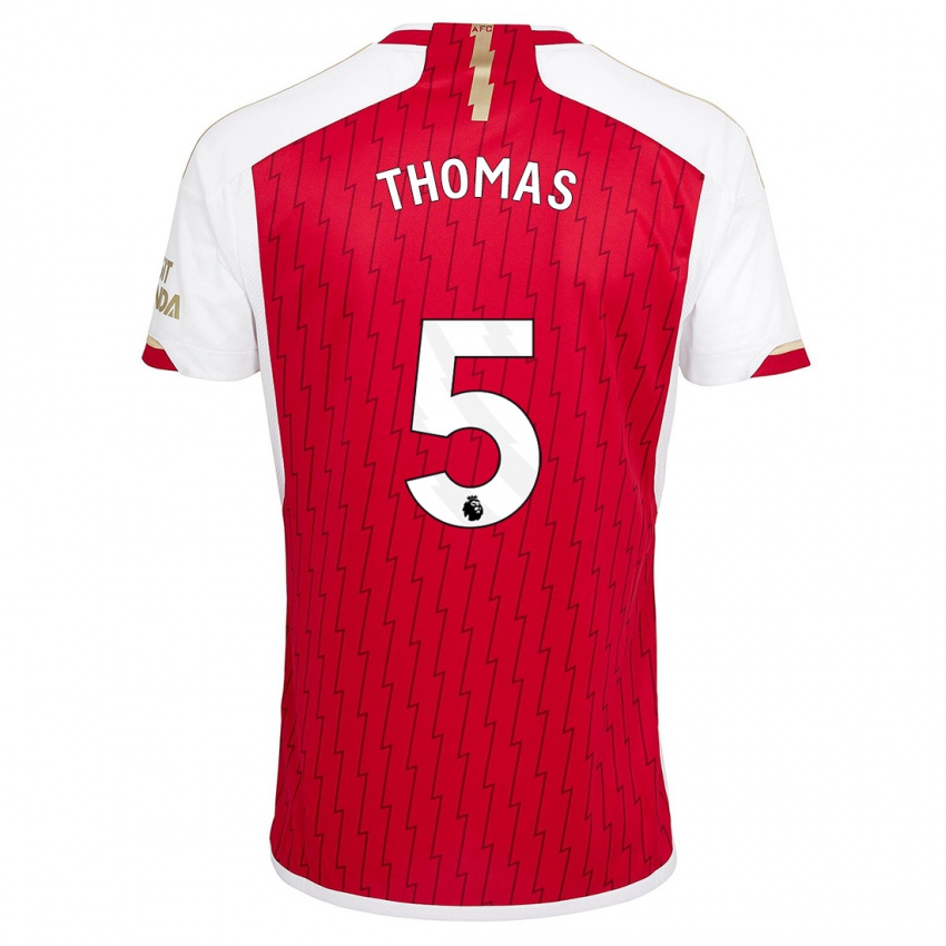 Kvinder Thomas Partey #5 Rød Hjemmebane Spillertrøjer 2023/24 Trøje T-Shirt