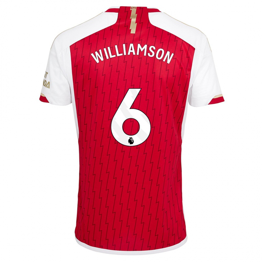 Kvinder Leah Williamson #6 Rød Hjemmebane Spillertrøjer 2023/24 Trøje T-Shirt