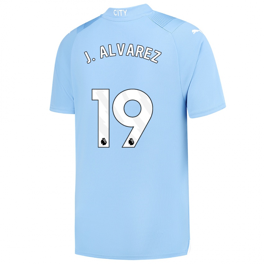 Kvinder Julian Alvarez #19 Lyseblå Hjemmebane Spillertrøjer 2023/24 Trøje T-Shirt