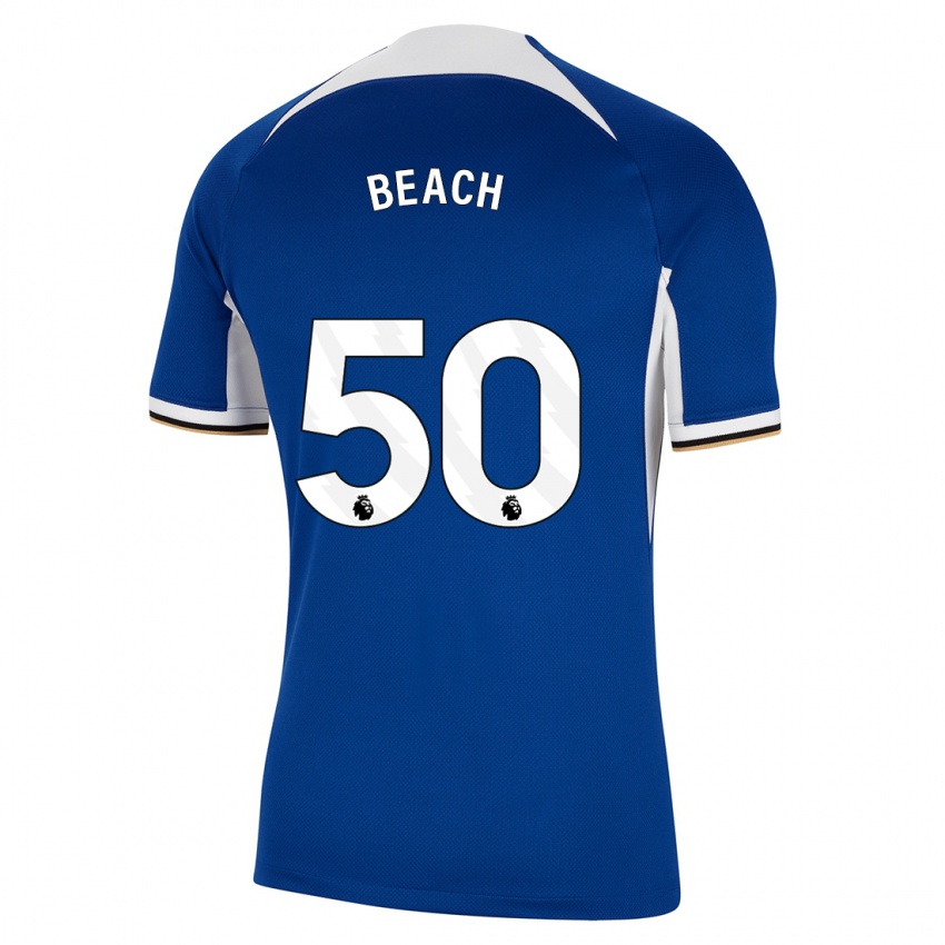 Kvinder Eddie Beach #50 Blå Hjemmebane Spillertrøjer 2023/24 Trøje T-Shirt