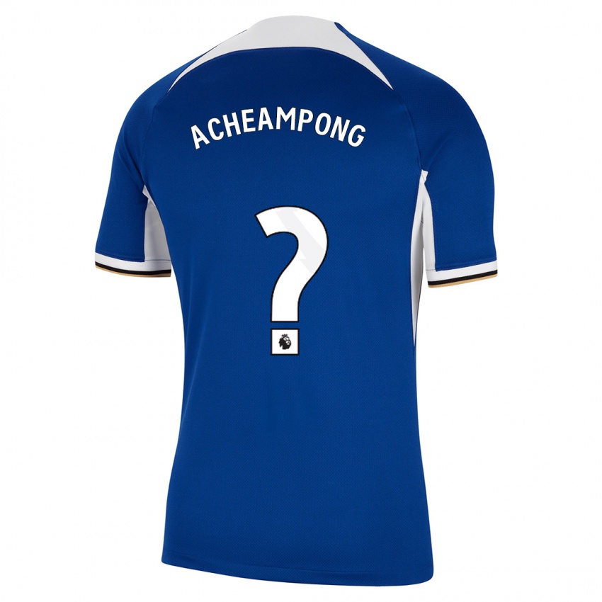 Kvinder Josh Acheampong #0 Blå Hjemmebane Spillertrøjer 2023/24 Trøje T-Shirt