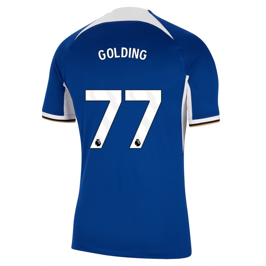 Kvinder Michael Golding #77 Blå Hjemmebane Spillertrøjer 2023/24 Trøje T-Shirt