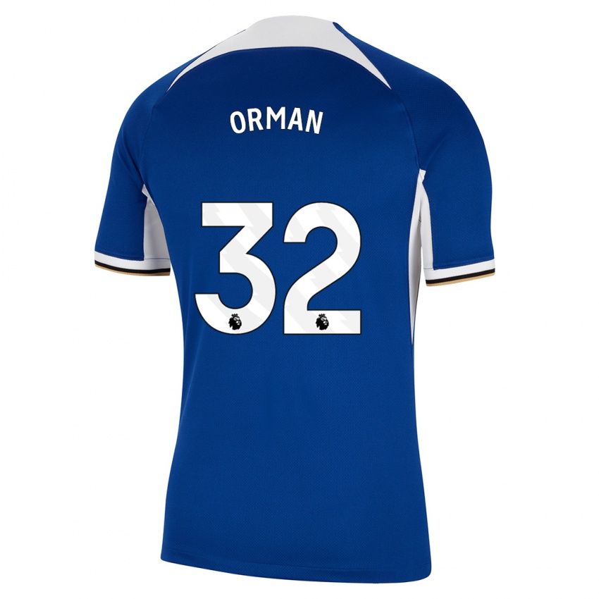 Kvinder Emily Orman #32 Blå Hjemmebane Spillertrøjer 2023/24 Trøje T-Shirt