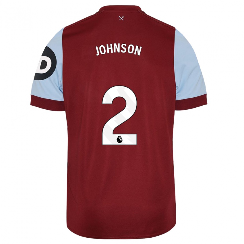 Kvinder Ben Johnson #2 Rødbrun Hjemmebane Spillertrøjer 2023/24 Trøje T-Shirt