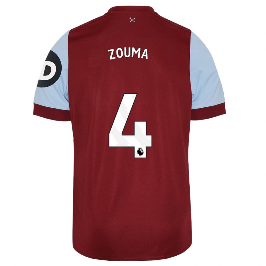 Kvinder Kurt Zouma #4 Rødbrun Hjemmebane Spillertrøjer 2023/24 Trøje T-Shirt